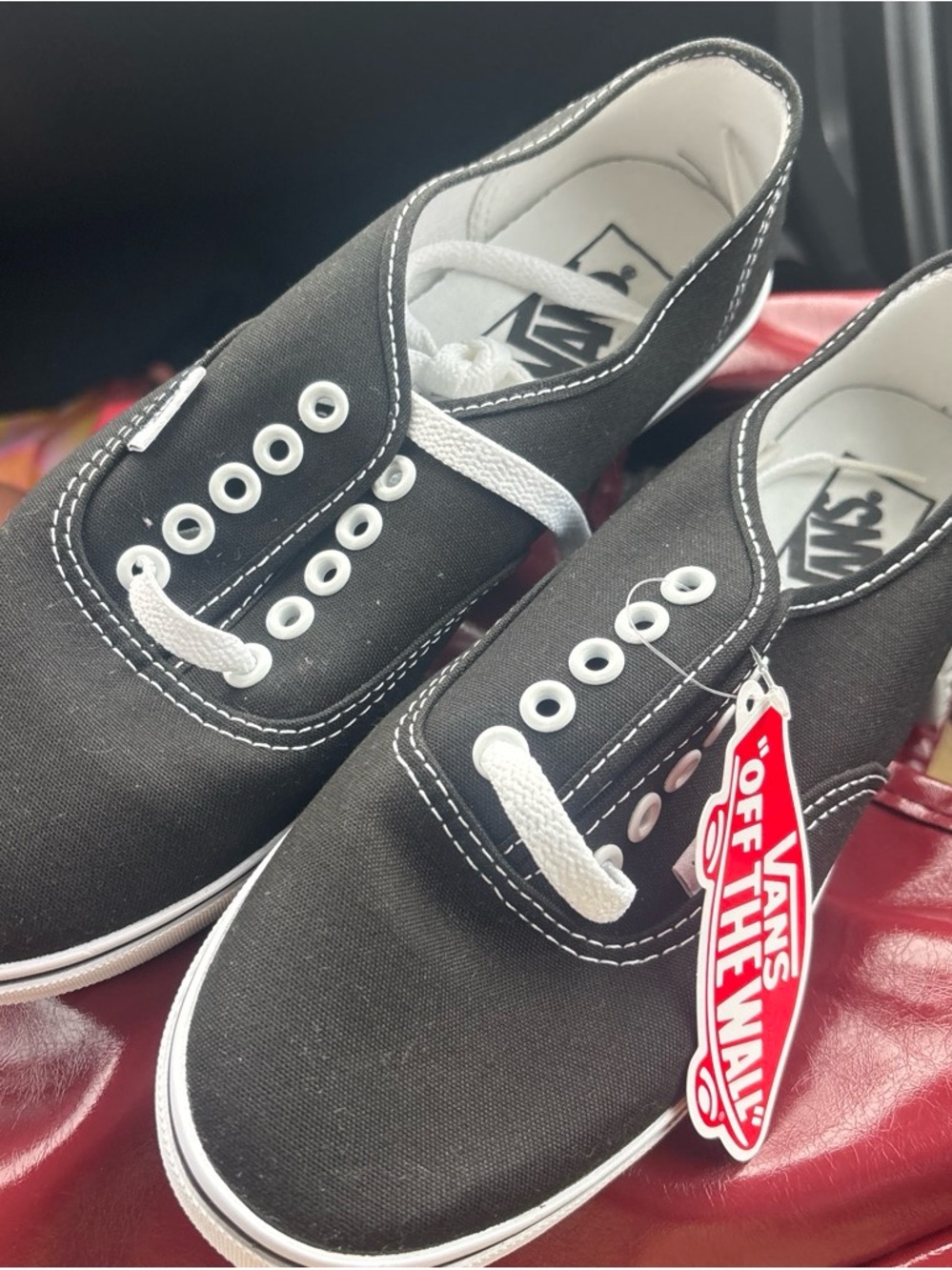 Vans Black Canvas Sneakers with White Trim